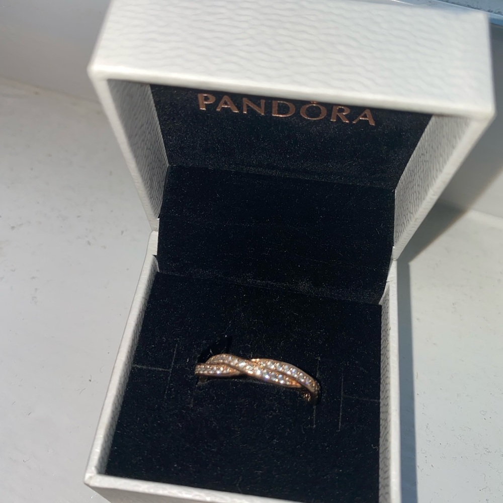 Pandora Sparkling Twisted Lines Ring Size 9 - image 3